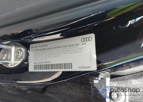 2017 Audi S3 2.0T Premium Plus z USA, uszkodzony, nr VIN WAUF1GFF0H1045759